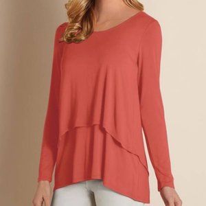 Soft Surroundings 'Perfect Layers' Top | Red Orange | Size XSmall